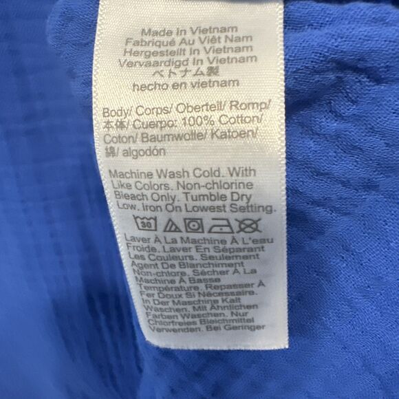 J. Crew Gauze Button Down Beach Tunic Womens Size XL Blue Resort Swim Cover Up - Picture 6 of 7